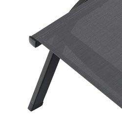 Hängmatta av aluminium och textilen i antracit, 201 x 60 x 34-101 cm | Galt