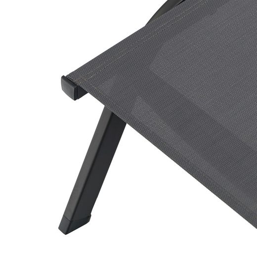 Hängmatta av aluminium och textilen i antracit, 201 x 60 x 34-101 cm | Galt