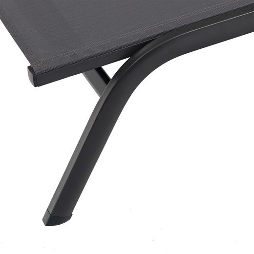 Hängmatta av aluminium och textilen i antracit, 201 x 60 x 34-101 cm | Galt