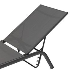 Hängmatta av aluminium och textilen i antracit, 201 x 60 x 34-101 cm | Galt