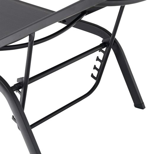 Hängmatta av aluminium och textilen i antracit, 201 x 60 x 34-101 cm | Galt