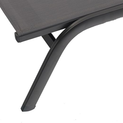 Hängmatta av aluminium och textilen i antracit, 201 x 60 x 34-101 cm | Galt