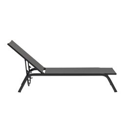 Hängmatta av aluminium och textilen i antracit, 201 x 60 x 34-101 cm | Galt