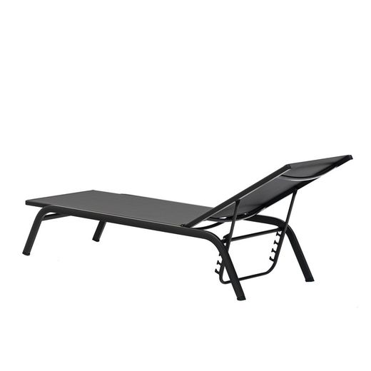 Hängmatta av aluminium och textilen i antracit, 201 x 60 x 34-101 cm | Galt