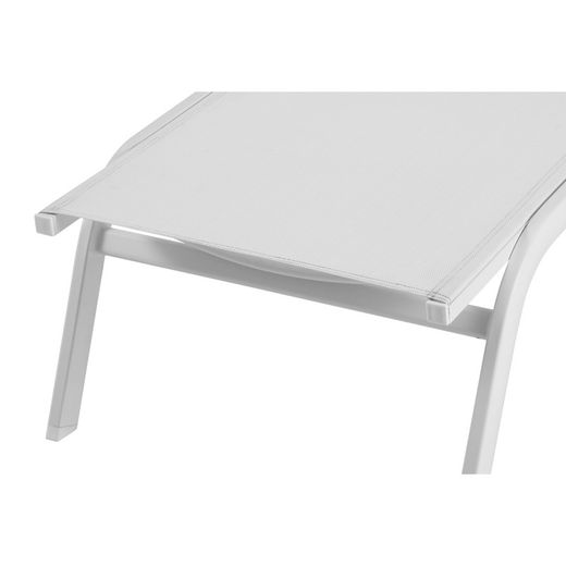 Hängmatta i aluminium och textil i vitt, 201 x 60 x 34-101 cm | Galt