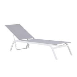 Rede de alumínio e têxteis em branco e cinza, 201 x 60 x 34-101 cm | Galt