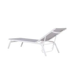 Rede de alumínio e têxteis em branco e cinza, 201 x 60 x 34-101 cm | Galt