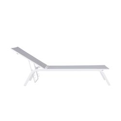 Rede de alumínio e têxteis em branco e cinza, 201 x 60 x 34-101 cm | Galt