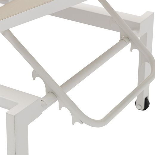 Hängmatta av aluminium och textil i vitt och taupe, 201 x 60 x 34-101 cm | Galt