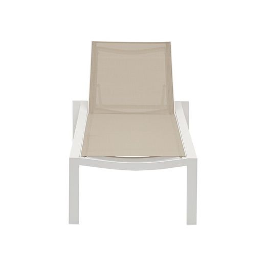 Hängmatta av aluminium och textil i vitt och taupe, 201 x 60 x 34-101 cm | Galt