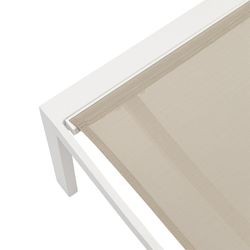 Hängmatta av aluminium och textil i vitt och taupe, 201 x 60 x 34-101 cm | Galt