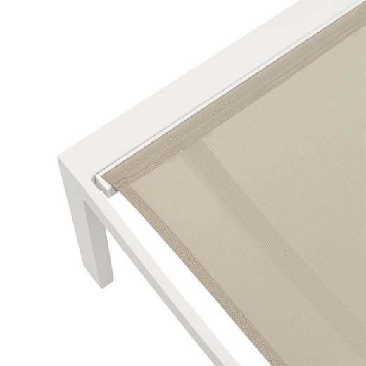 Hängmatta av aluminium och textil i vitt och taupe, 201 x 60 x 34-101 cm | Galt