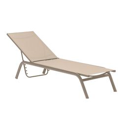 Hängmatta av aluminium och textil i taupe, 201 x 60 x 34-101 cm | Galt