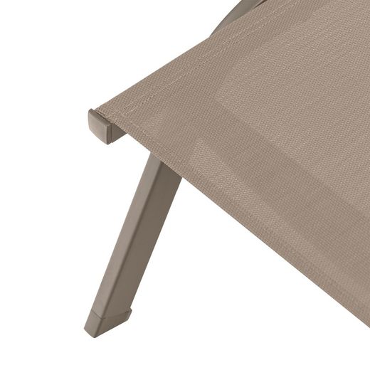 Hängmatta av aluminium och textil i taupe, 201 x 60 x 34-101 cm | Galt