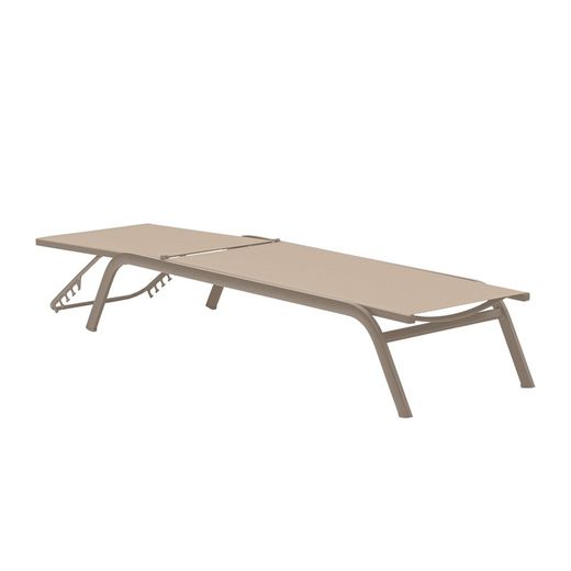 Hängmatta av aluminium och textil i taupe, 201 x 60 x 34-101 cm | Galt