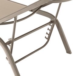 Hängmatta av aluminium och textil i taupe, 201 x 60 x 34-101 cm | Galt