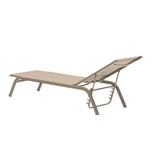 Hängmatta av aluminium och textil i taupe, 201 x 60 x 34-101 cm | Galt