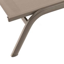 Hängmatta av aluminium och textil i taupe, 201 x 60 x 34-101 cm | Galt