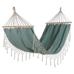 Hammock with Turquoise Cotton Fringes, 274x80x28cm