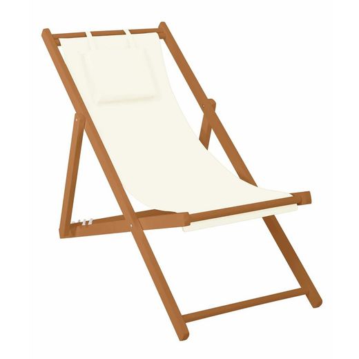 Opvouwbare hangmat met beige houten hoofdsteun, 57,5x113x77 cm