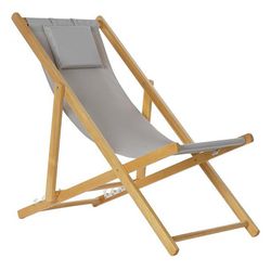 Fällbar hängmatta med Grey Wood Nackstöd, 57,5x113x77cm