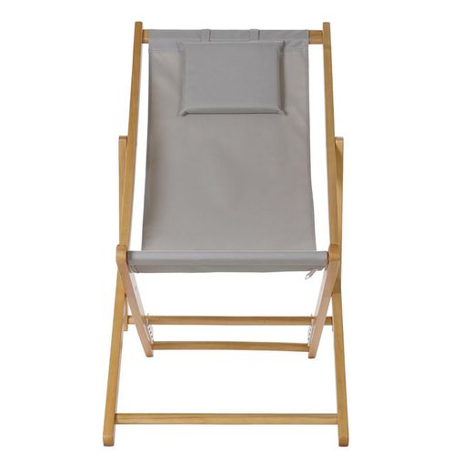 Fällbar hängmatta med Grey Wood Nackstöd, 57,5x113x77cm