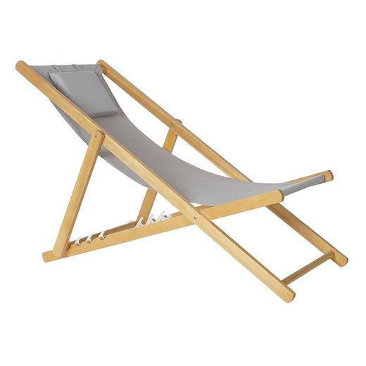 Fällbar hängmatta med Grey Wood Nackstöd, 57,5x113x77cm