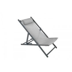 Amaca pieghevole in alluminio grigio chiaro e texalina, 59x97-101x81-94 cm