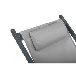 Amaca pieghevole in alluminio grigio chiaro e texalina, 59x97-101x81-94 cm