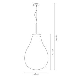 HATANN- Amber glass pendant lamp, Ø 40 cm