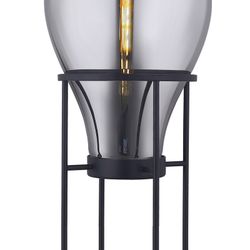 HATANN - Lampada da terra in vetro fumé, Ø 50 x H 158 cm
