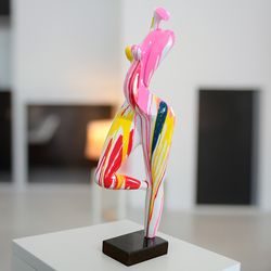 HAZEL-Figurine féminine en polyrésine multicolore, 31x19x89 cm