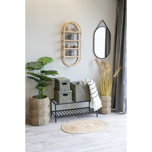 Polyethylene sorghum grass in yellow, 35 x 30 x 110 cm | Sorghum