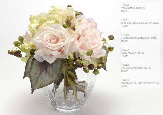 Hydrangea altona polyester rose, 48 cm