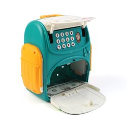 Children's money box in aquamarine polyethylene, 18x10x20 cm | money safe