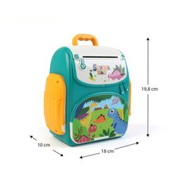 Children's money box in aquamarine polyethylene, 18x10x20 cm | money safe