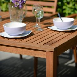 IBIS- Eucalyptus / Aluminum Wood Table 150x90x74 cm