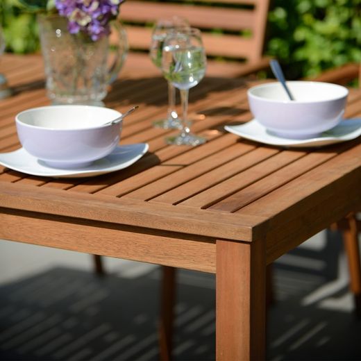 IBIS- Eucalyptus / Aluminum Wood Table 150x90x74 cm