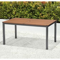 IBIS- Eucalyptus / Aluminum Wood Table 150x90x74 cm