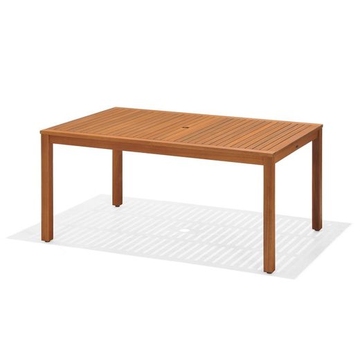Mesa Comedor de Exterior Ibis de Madera de Eucalipto y Aluminio, 160x100x75 cm