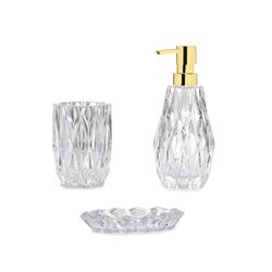 Ensemble de salle de bain en verre gaufré, 4 pièces