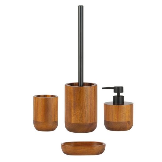 Ensemble de salle de bain en acacia, 4 pièces | Ours