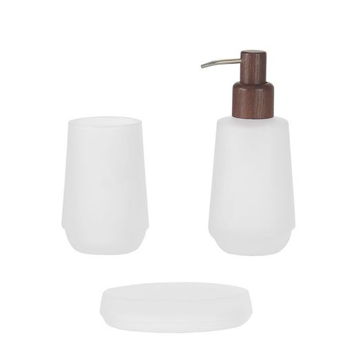 Ensemble de salle de bain en cristal translucide, 3 pièces | Neige