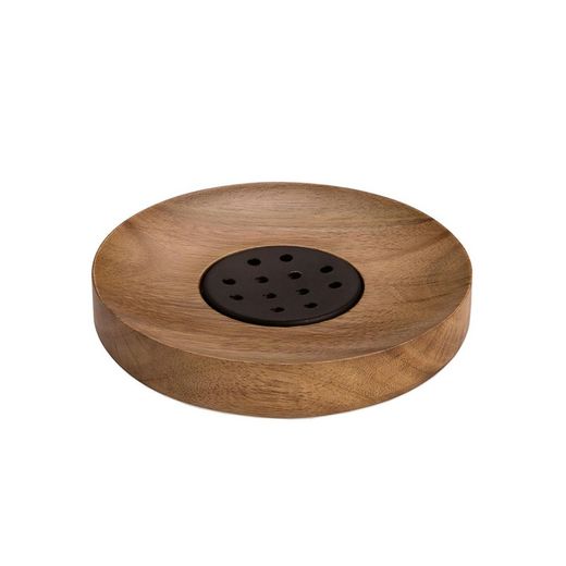 Set da bagno in legno di acacia, 4 pezzi, marrone | Acacia