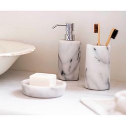 White marble soap dish, Ø 12 x 3 cm | Athens