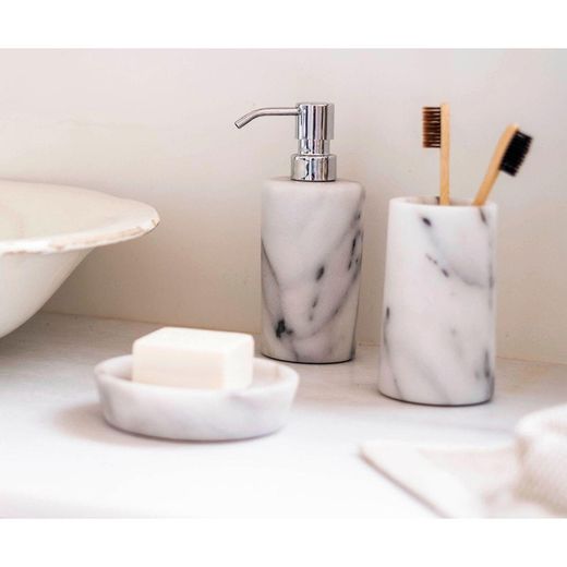 White marble soap dish, Ø 12 x 3 cm | Athens