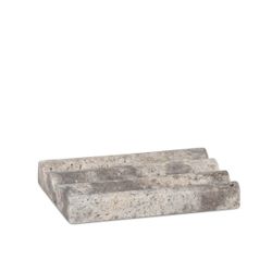 Jabonera de mármol en gris y marrón, 12 x 9,5 x 2 cm | Grey