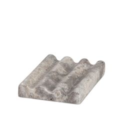 Jabonera de mármol en gris y marrón, 12 x 9,5 x 2 cm | Grey