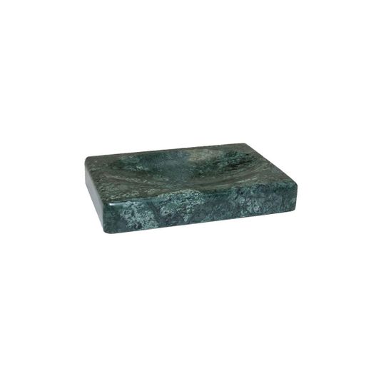 Jabonera de mármol en verde, 12,5 x 9 x 2 cm | India