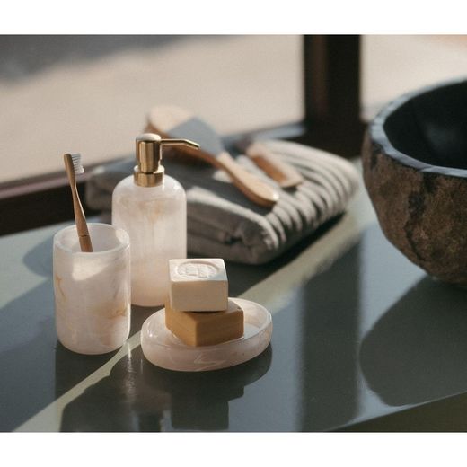 Porte-savon en polyrésine effet nacré, 10 x 14 x 2,5 cm | Nacre